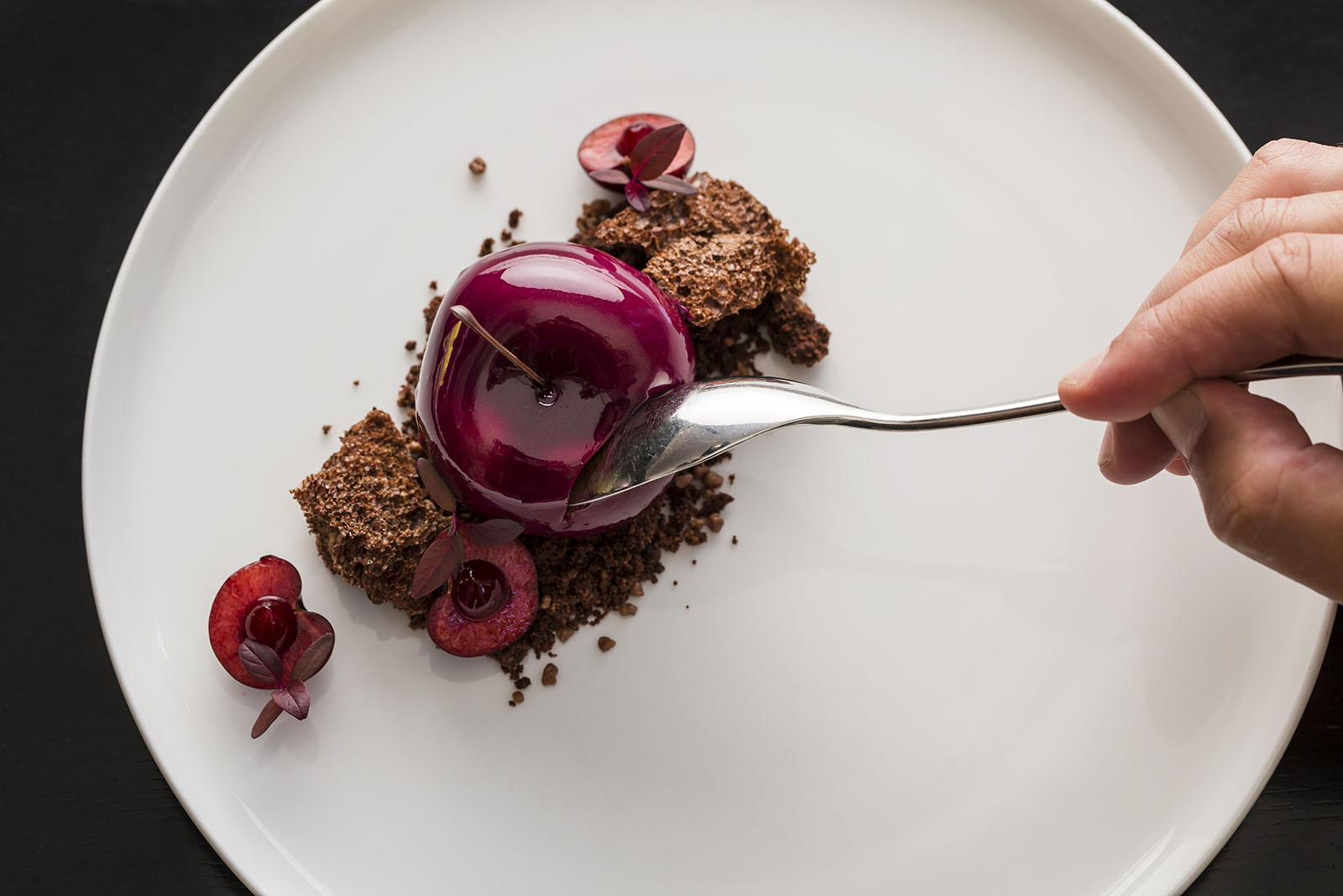 Cherry Poppins dessert at Om Nom Kitchen, Adelphi Hotel | Explore Melbourne's Laneways