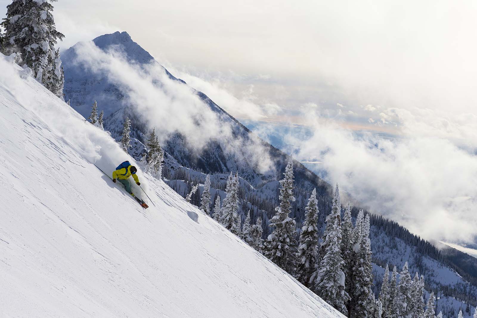 It's a long way down the mountain at Revelstoke, British Columbia, Canada It's a long way down the mountain at Revelstoke, British Columbia, Canada