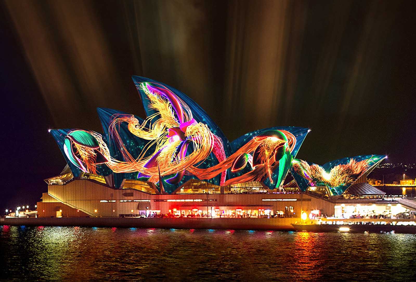 Austral Flora Ballet projection on the Sydney Opera House | 10 reasons to visit Vivid Sydney Austral Flora Ballet projection on the Sydney Opera House | 10 reasons to visit Vivid Sydney