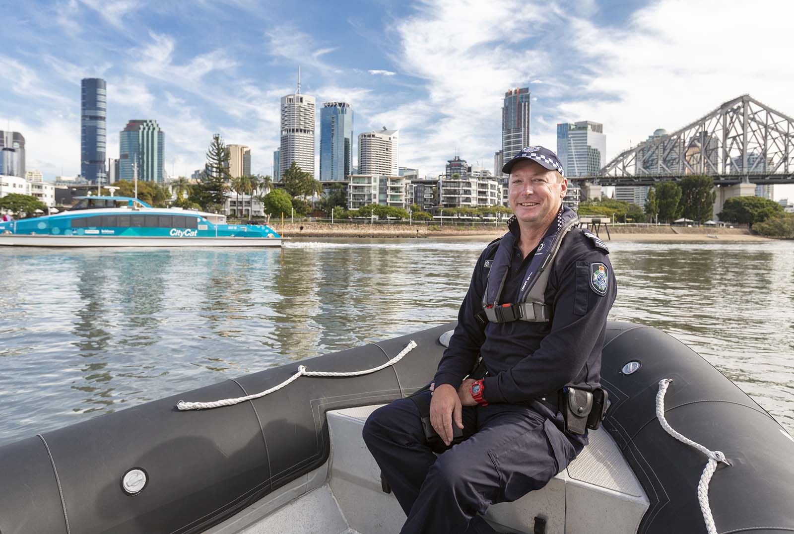 Sergeant Damian Hayes, water police officer | The heart of Brisbane River