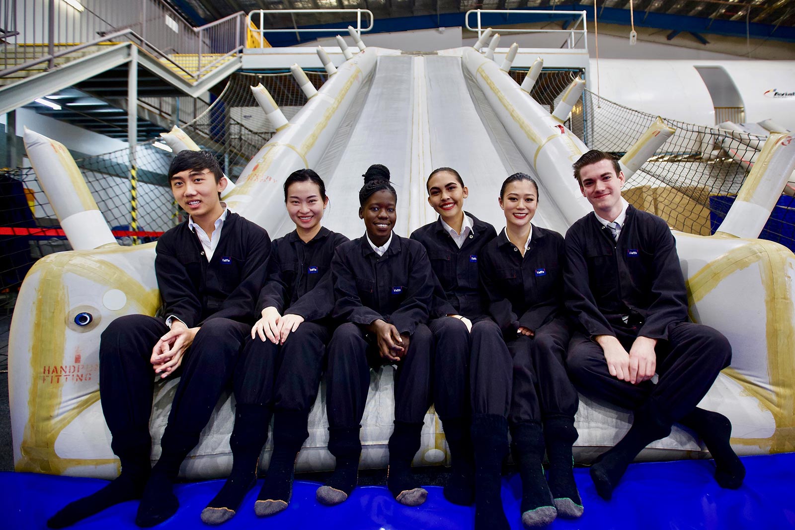 A group of budding Cabin Crew ready for their careers to take off