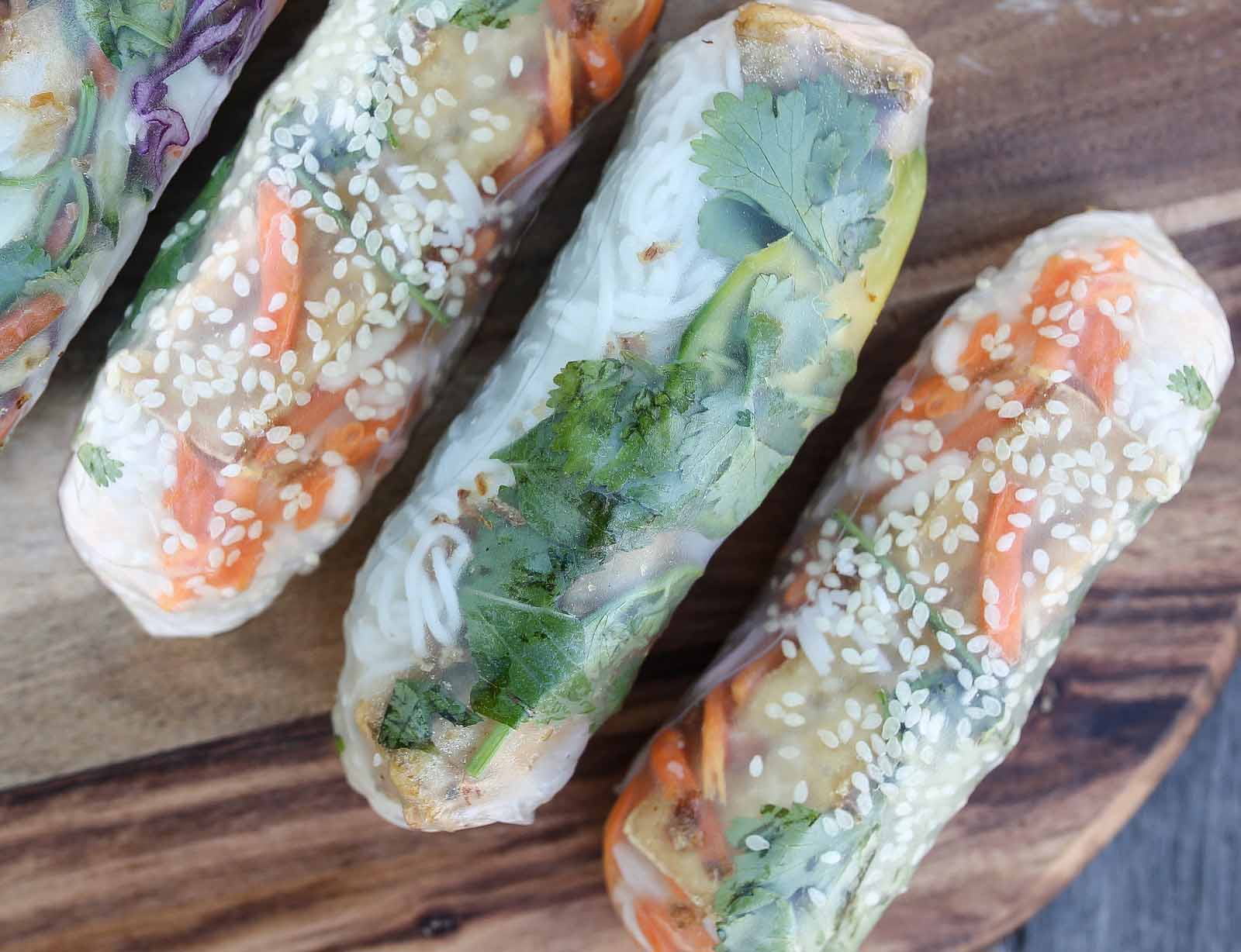 Tofu rice paper rolls at Roll'd | It's easy being vegan at the Domestic Terminal