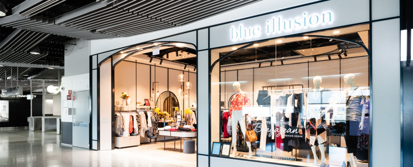 Blue Illusion shop front at BNE's Domestic Terminal