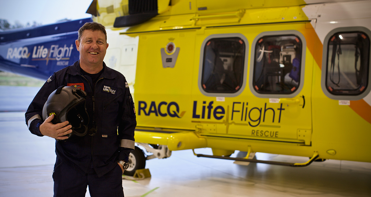 Chief Pilot Dave Bashir has been with RACQ LifeFlight Rescue for 15 years