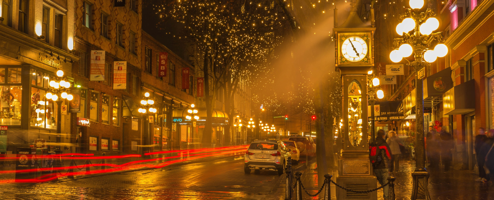 Steam Clock in Gastown, Vancouver at night
