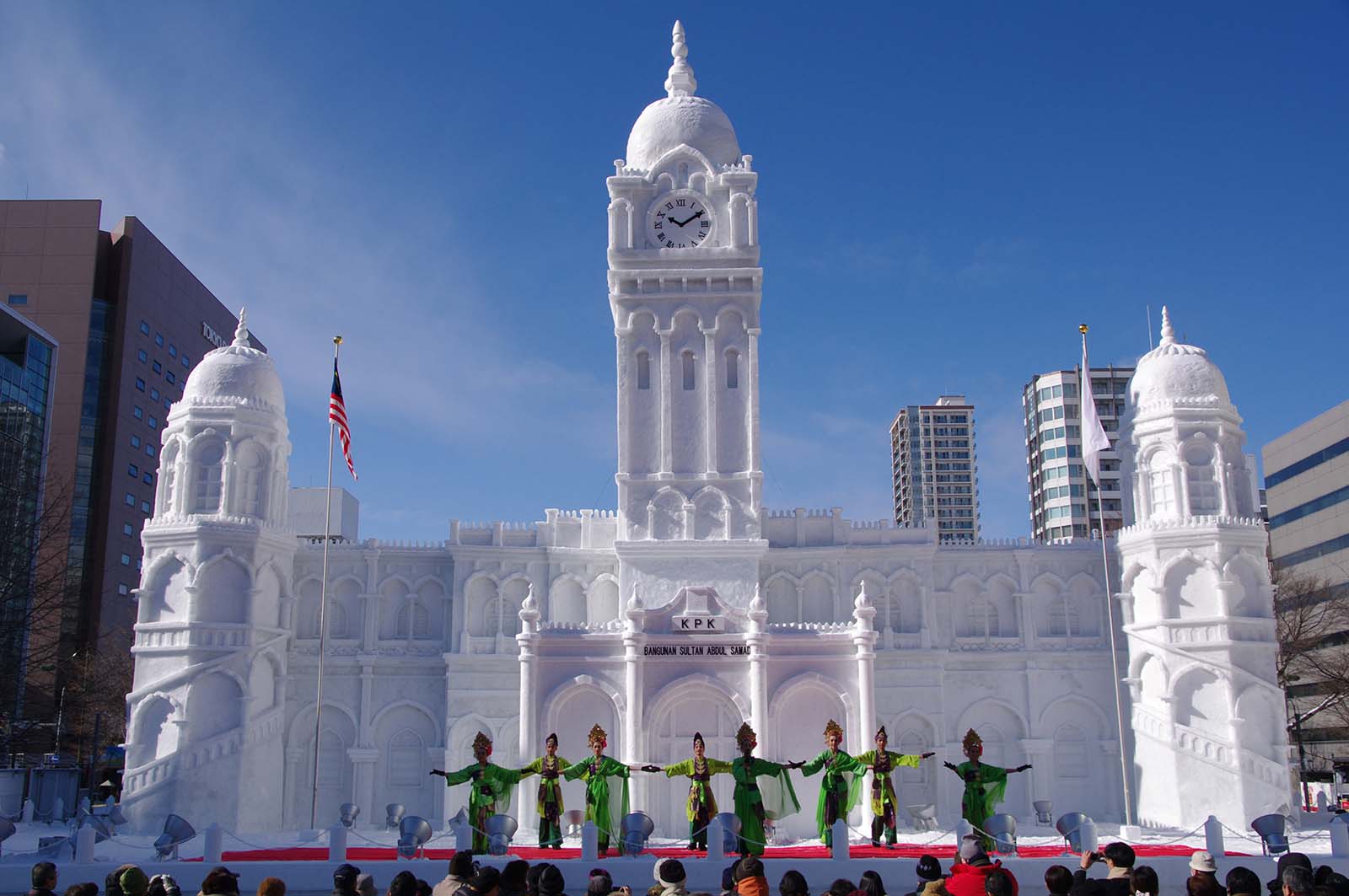 Sapporo Snow Festival is renowned for its ice sculpture replicas of famous buildings around the world like the Sultan Abdul Samad building in Kuala Lumpur | Winter in Sapporo