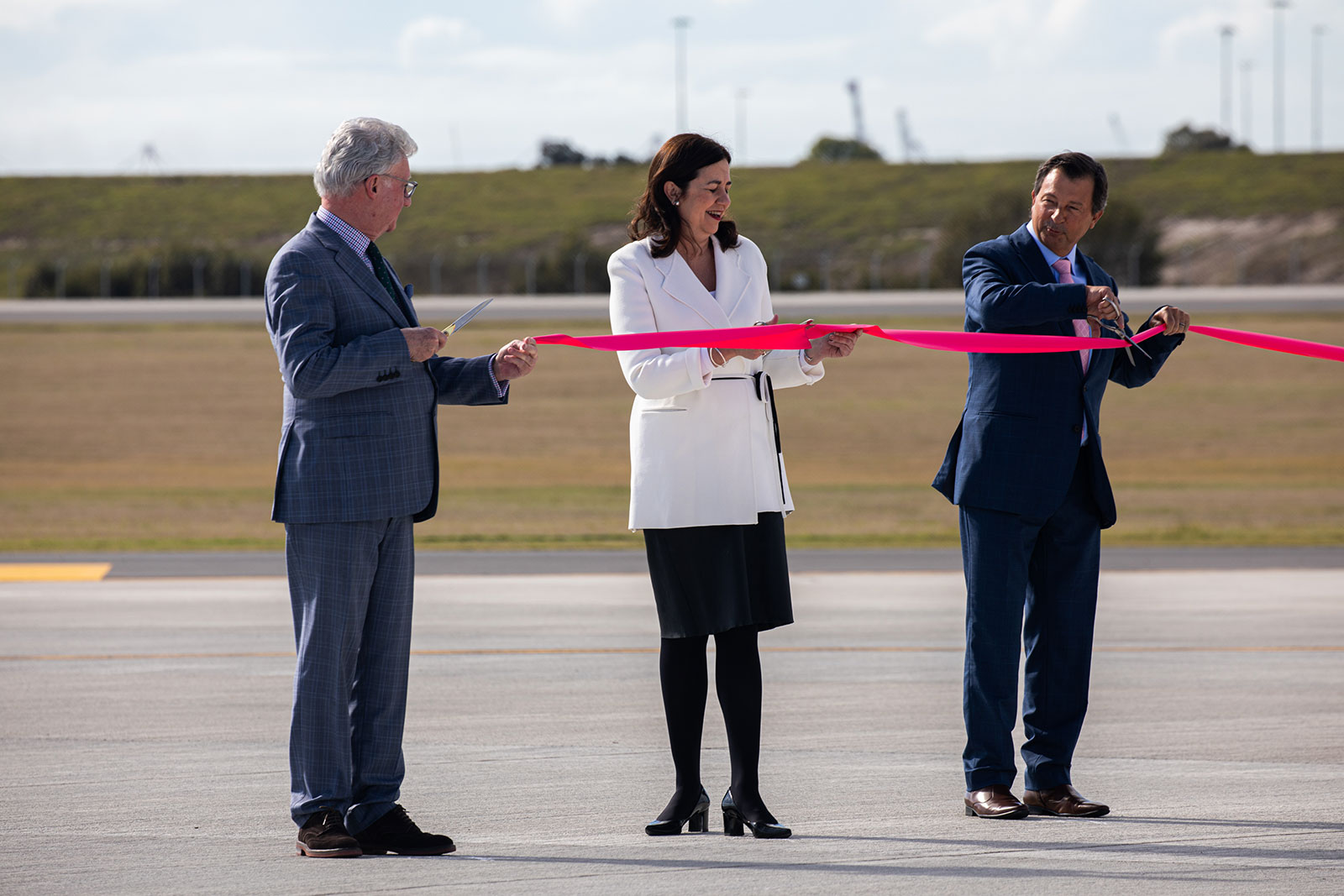A number of VIPs were present for the official opening of Brisbane's new runway 