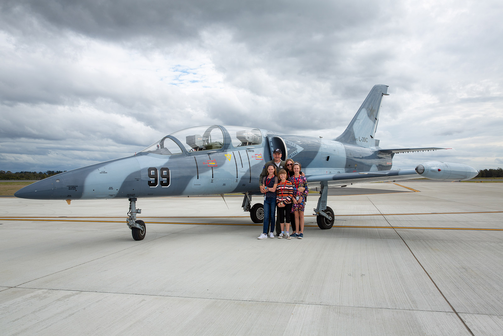 Steve Boyd, pictured here with his wife and daughters, has more than 33 years of aviation experience 