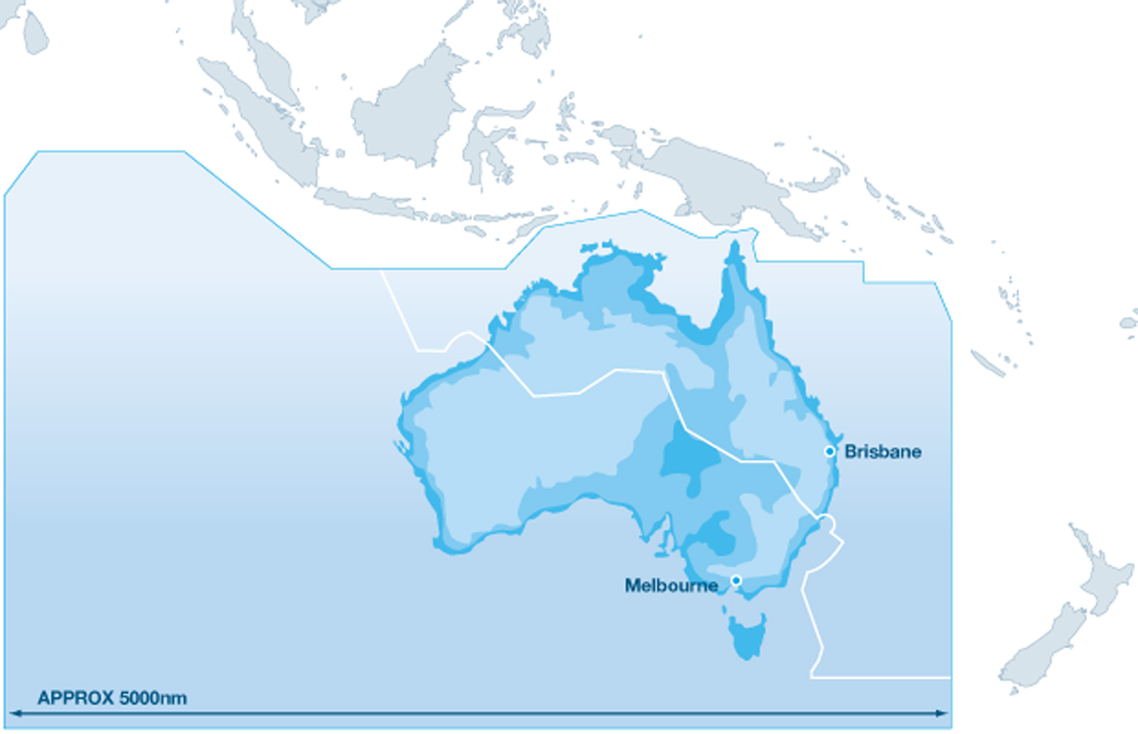 The Australian Flight Information Region is an area of almost 20 million sq nautical miles (51.7 million sq kms) 