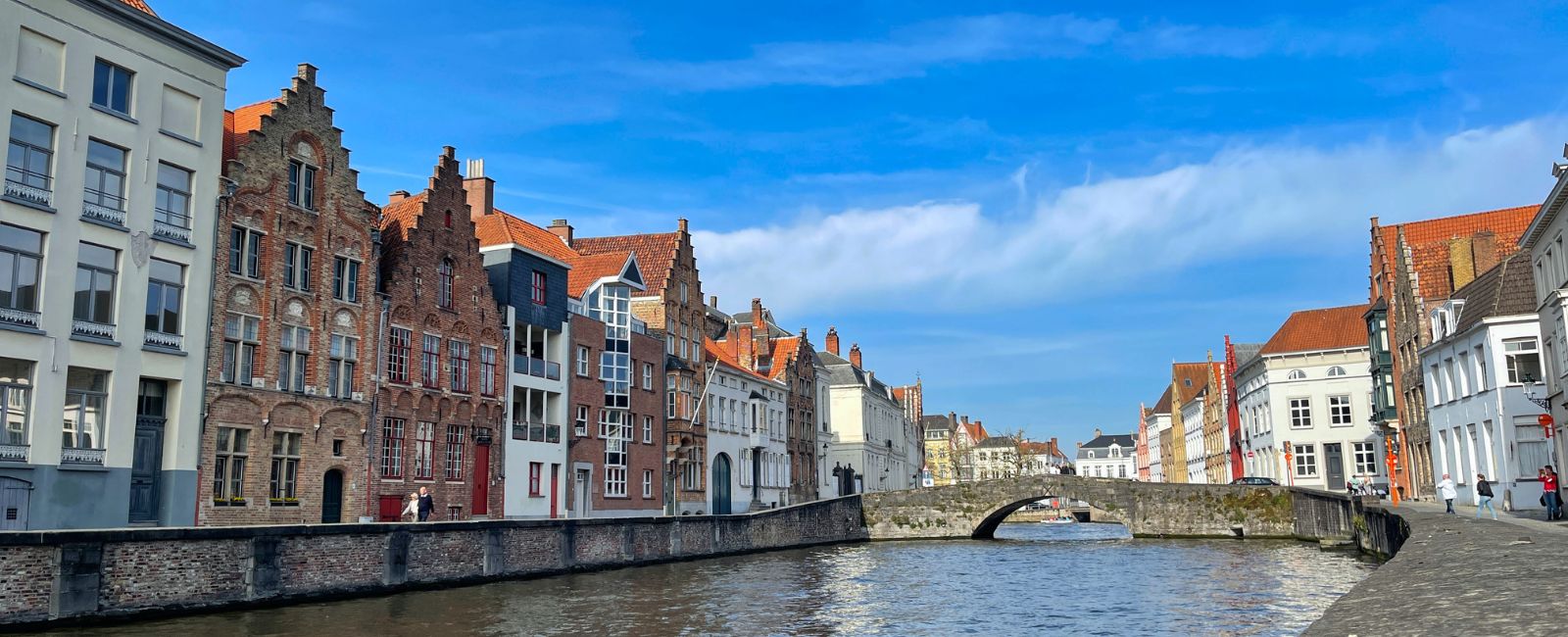 View of Bruges, Belgium from the river. 