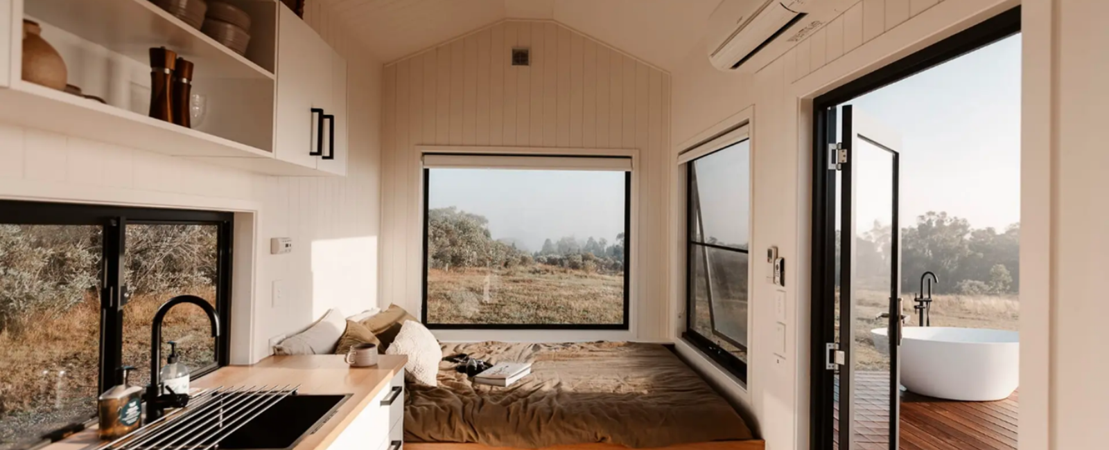 Inside view of Into the Wild tiny house