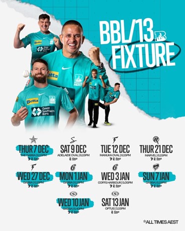 Brisbane Heat Fixtures