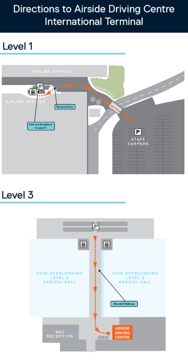 Map to new Airside Driving Centre