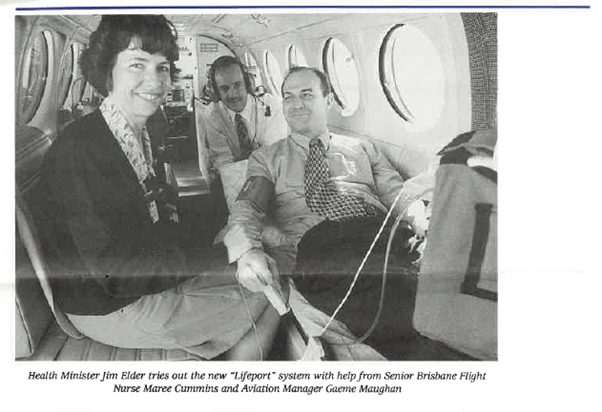 RFSD Newsletter snippet featuring then Health Minister, and current Chair of LifeFlight, Jim Elder RFSD Newsletter snippet featuring then Health Minister, and current Chair of LifeFlight, Jim Elder