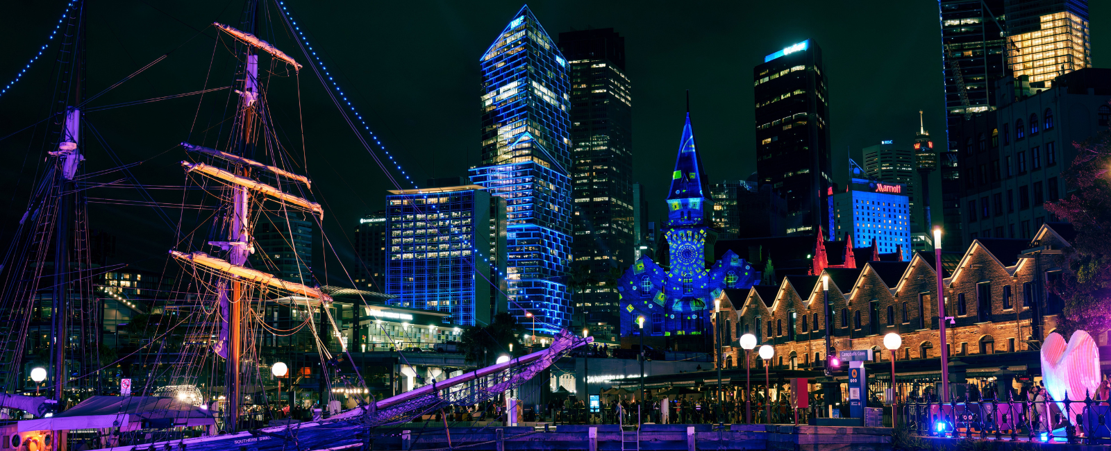 Vivid Sydney harbour lights