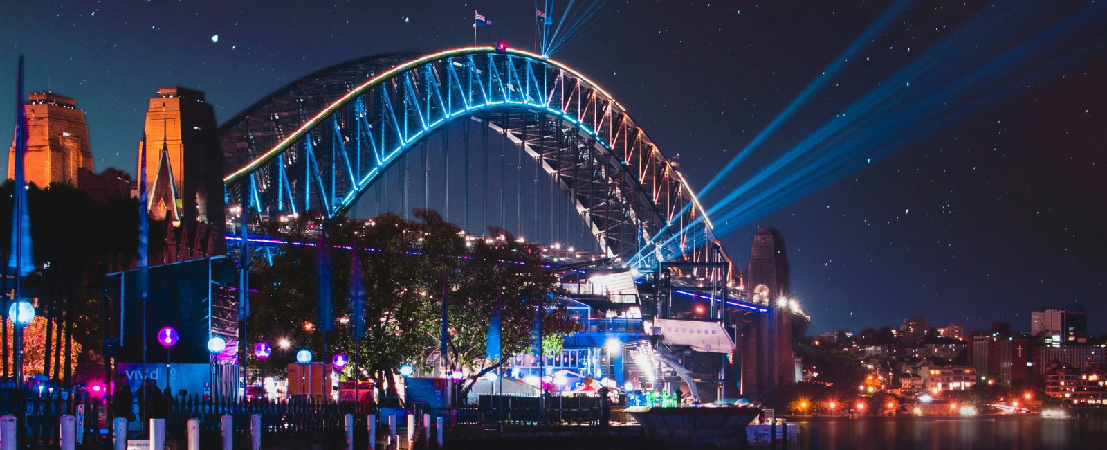 Harbour Bridge illuminated for Vivid Sydney