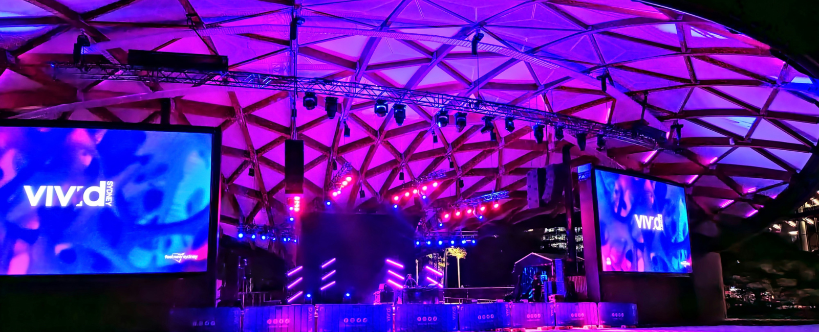 Illuminated stage at Vivid Sydney