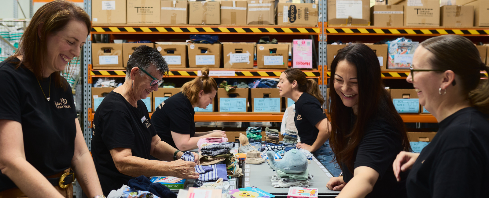 Baby Give Back warehouse sorting