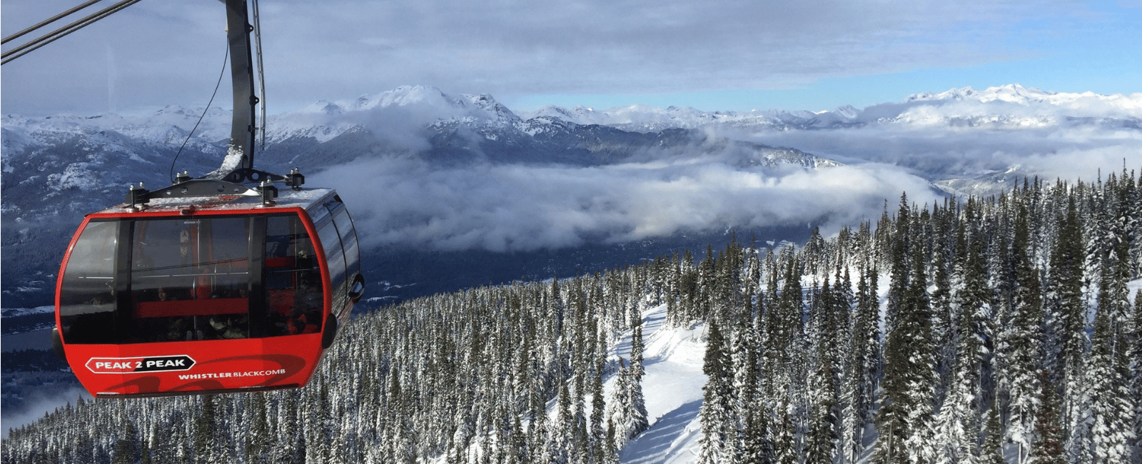 A gondola on the mountain at Whistler