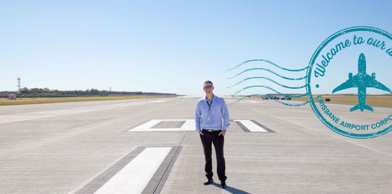 Michael Kerr on Brisbane Airport runway