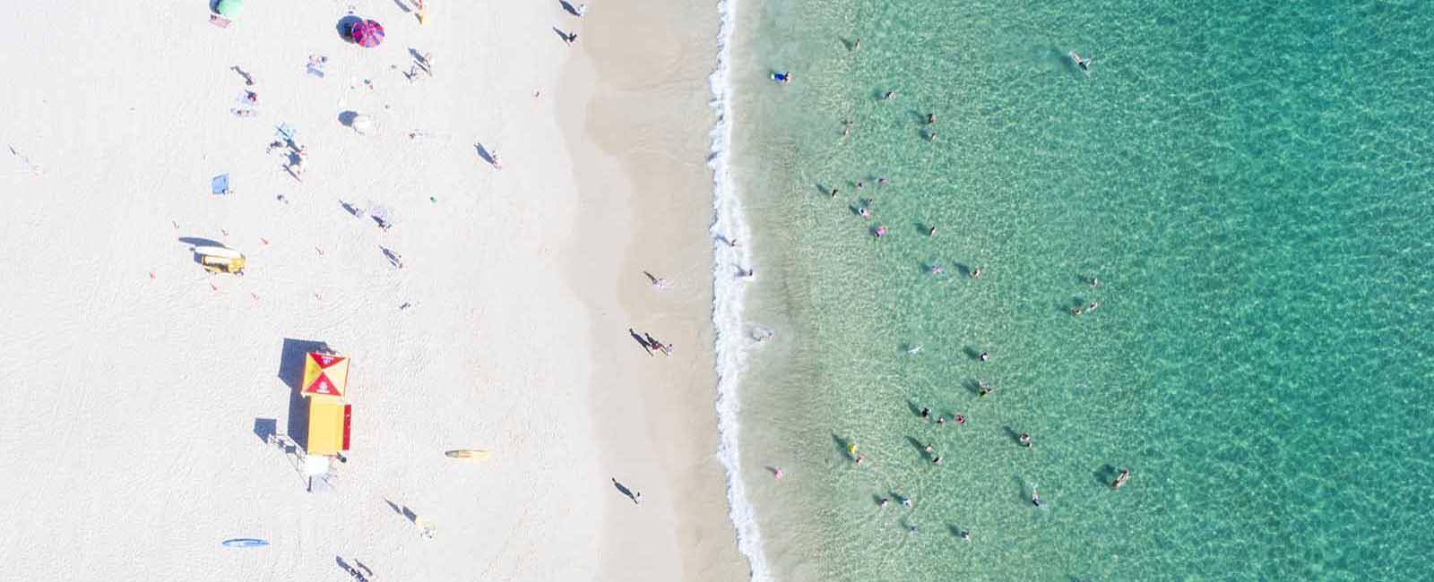 Aerial view of Burleigh Heads Beach | How to travel from BNE Airport to the Gold Coast in a day