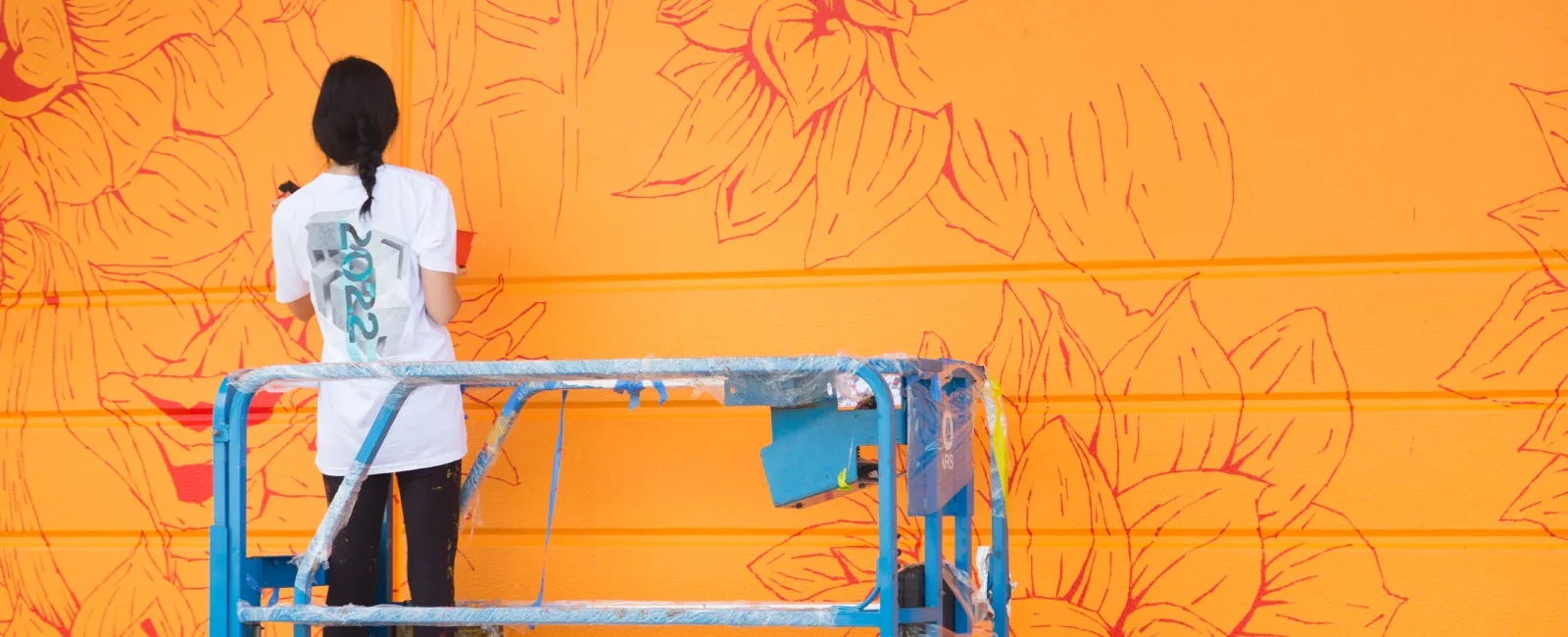 Aurora Campbell painting mural Tangerine Trip