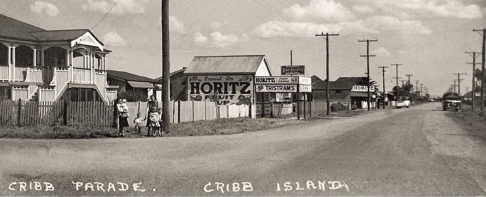 An historical photo of a streetat Cribb Island | Lost Island Remembered