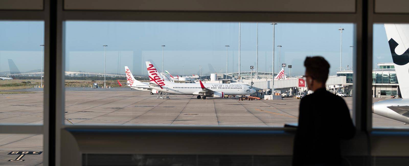 Domestic Terminal looking out at aircraft
