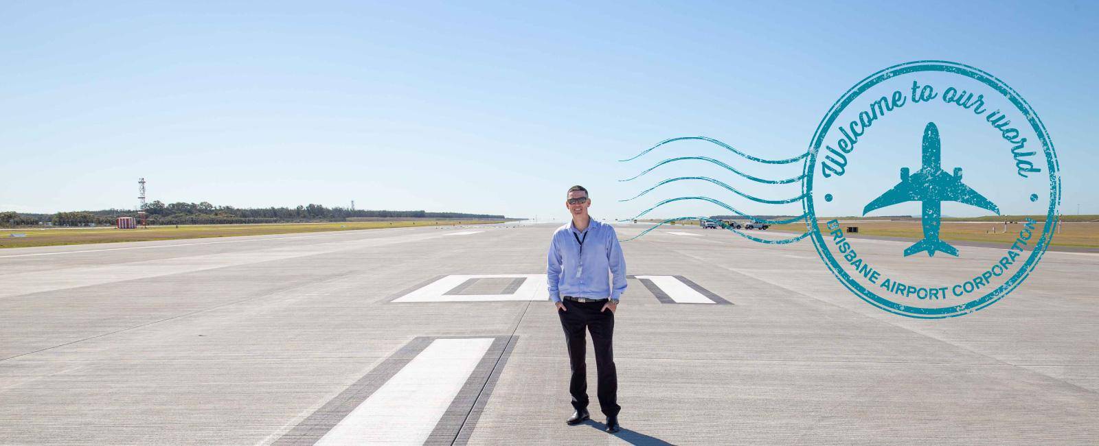 Michael Kerr on Brisbane Airport runway