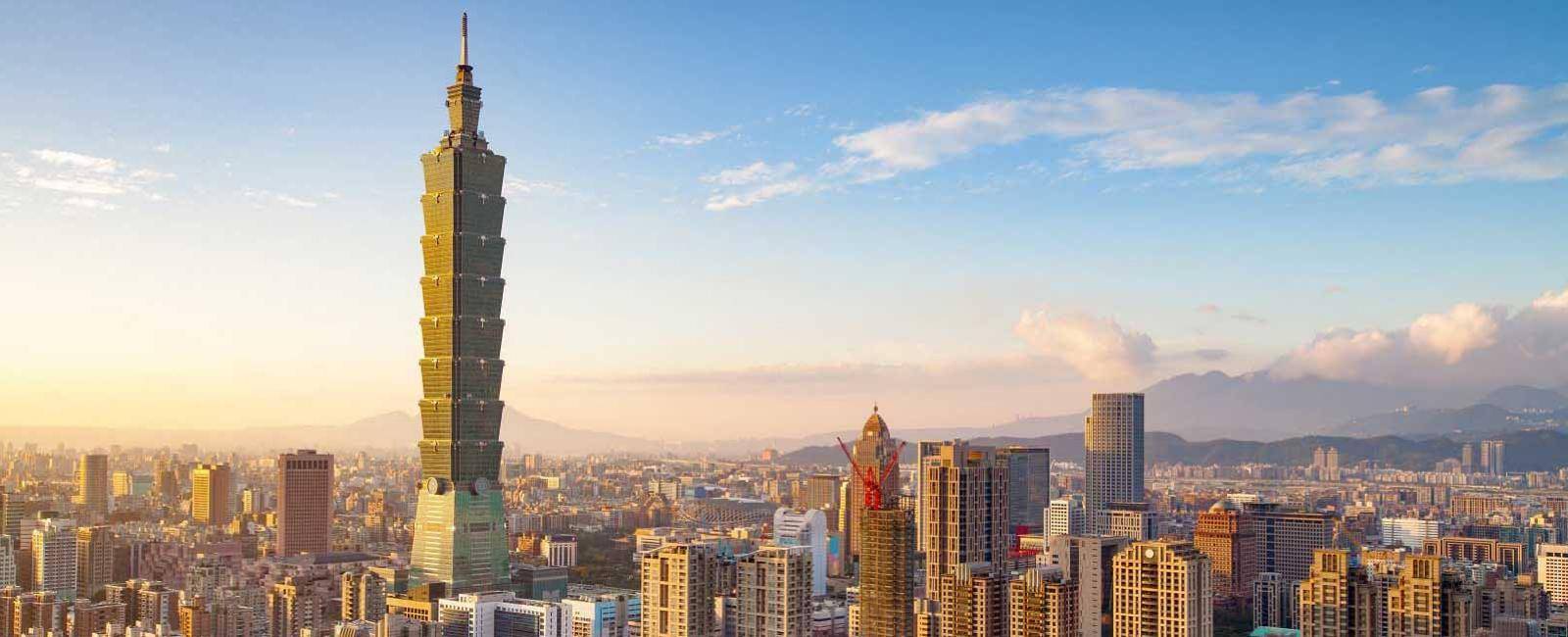 Temples and towers in Taipei Taiwan