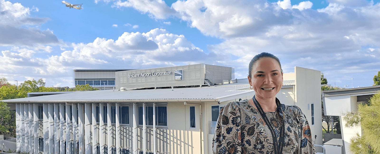 Lauren Kelly standing in front of the BAC head quarters