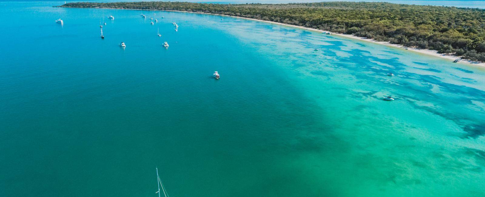 An aerial photo of Moreton Bay