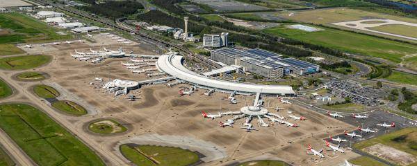 Aerial view of Brisbane Airport