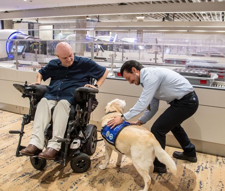 Assistance animal security screening process