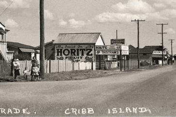 An historical photo of a streetat Cribb Island | Lost Island Remembered