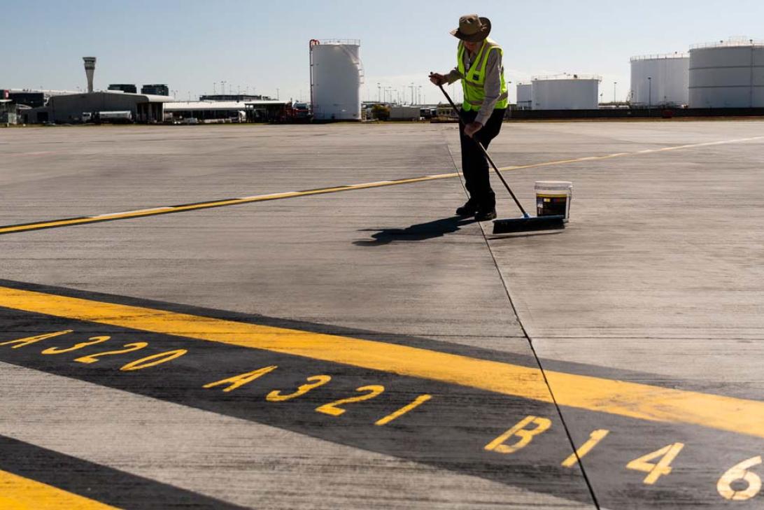 FOD sweeping at Brisbane Airport