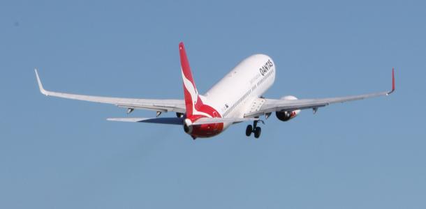Qantas Aircraft departing Brisbane Airport