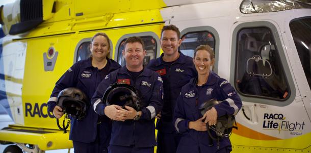 The Brisbane-based RACQ LifeFlight Rescue crew flew 508 critical missions in FY19