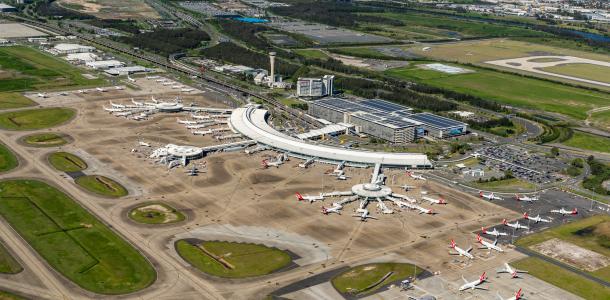 Aerial view of Brisbane Airport