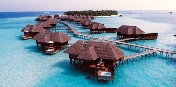 Accommodation over the water in the Maldives