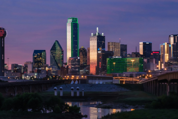 Dallas skyline at night