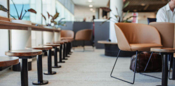 Brisbane Airport refreshed interior design, window seating