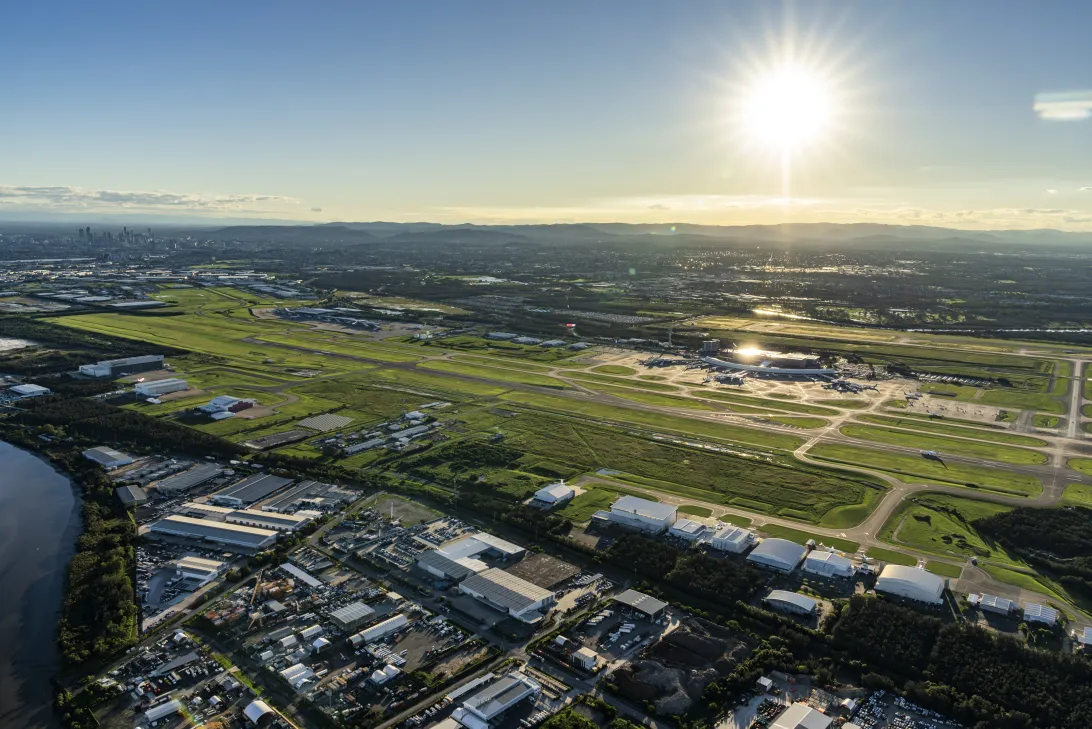 Aerial of Brisbane Airport 2025