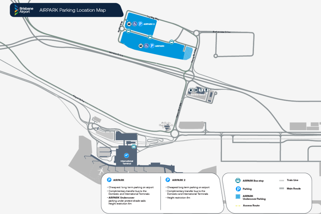 Image of Airpark locations at Brisbane Airport