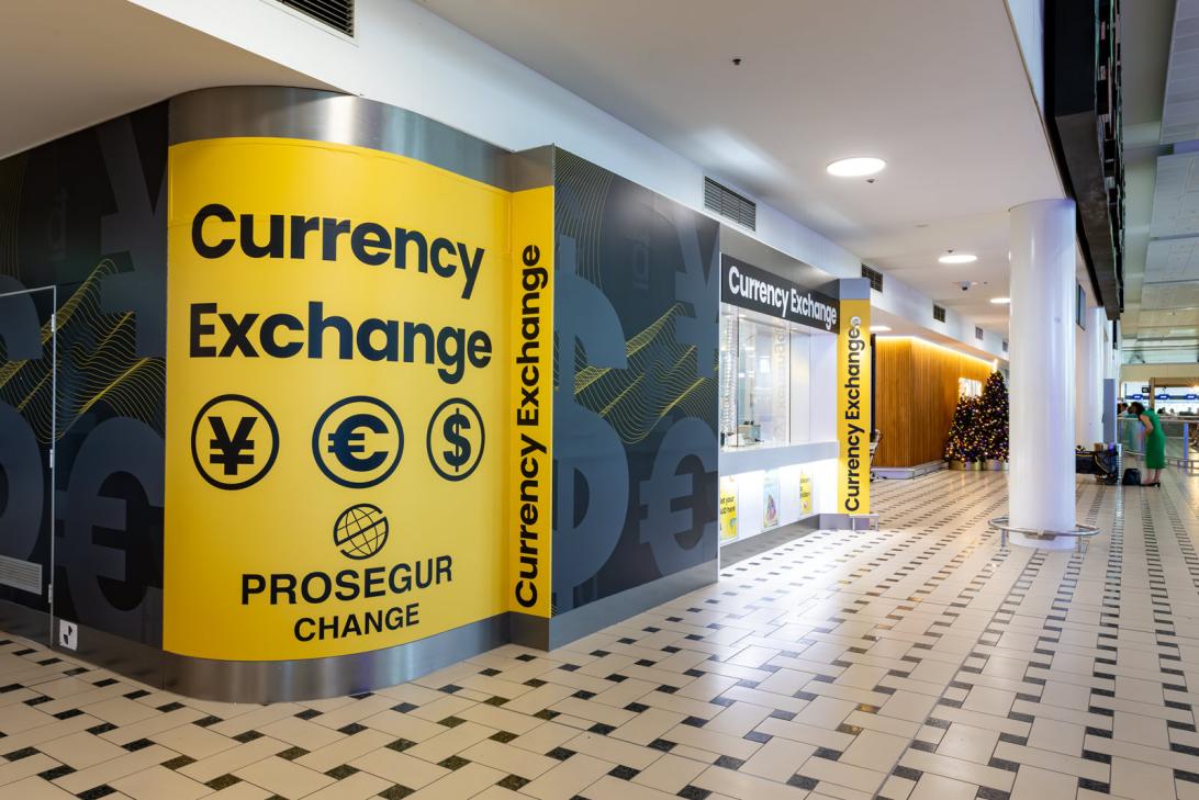Prosegur Change shopfront on Level 2 of the International Terminal 