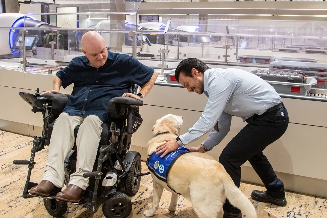 Assistance animal security screening process