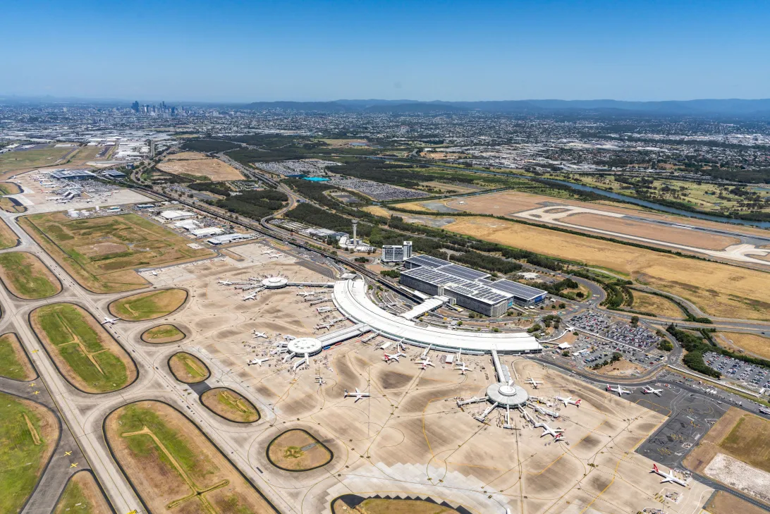 Aerial of Brisbane Airport 