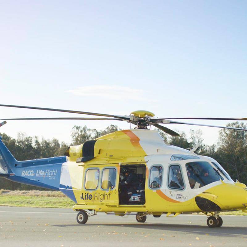 RACQ LifeFlight is a fleet of 10 helicopters across seven bases around Queensland