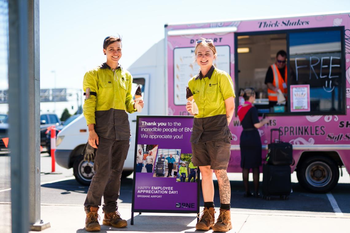 BNE Workers enjoying icecream on appreciation day