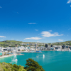Wellington city and ocean with sail boats